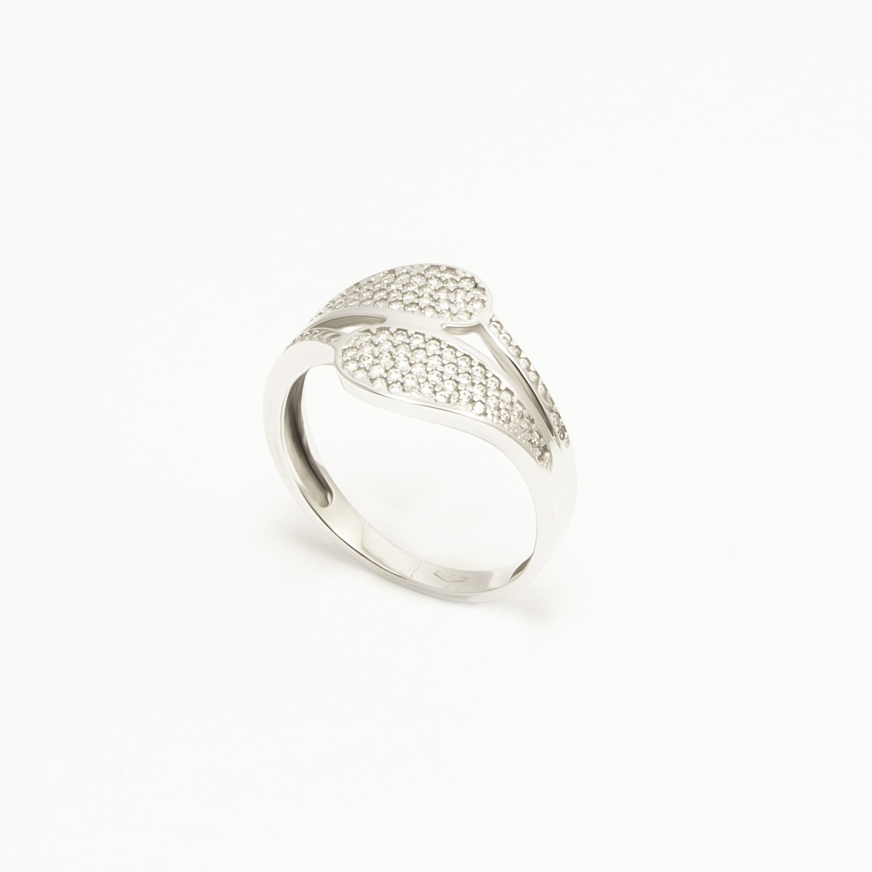 Anello Curve Luminose Oro18Kt e Zirconi