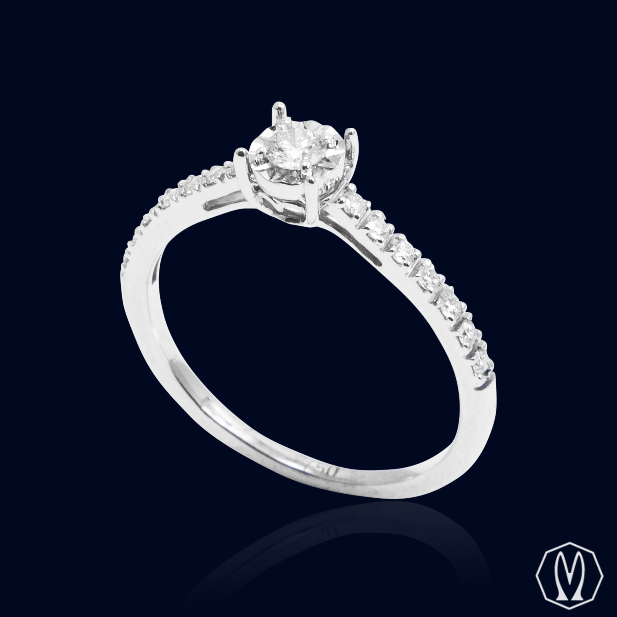 Anello Solitario Diamanti In Oro18kt