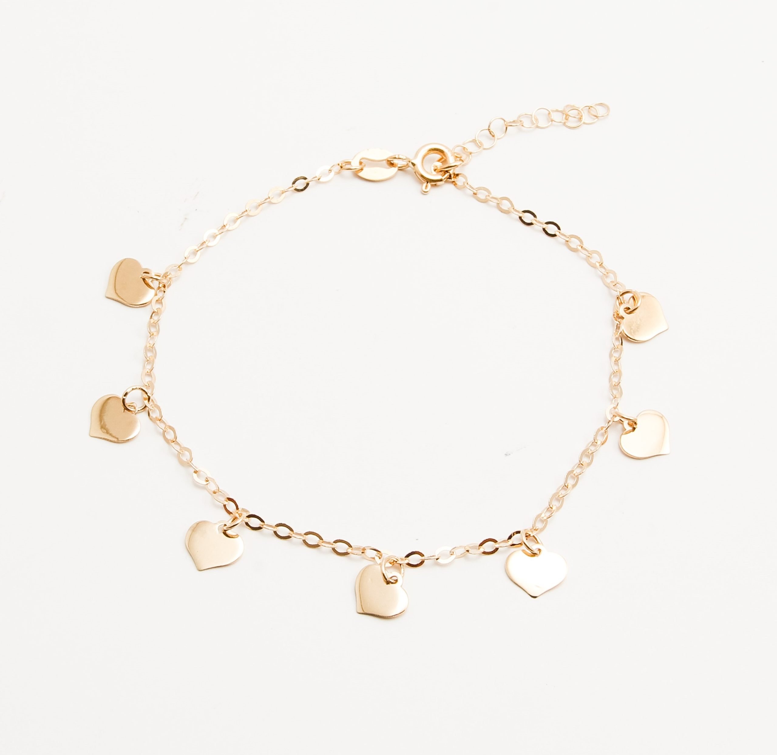 Bracciale Oro Giallo 18K 750 Con Cuore Tubo E Maglie Rolo - Lunghezza 18 Cm