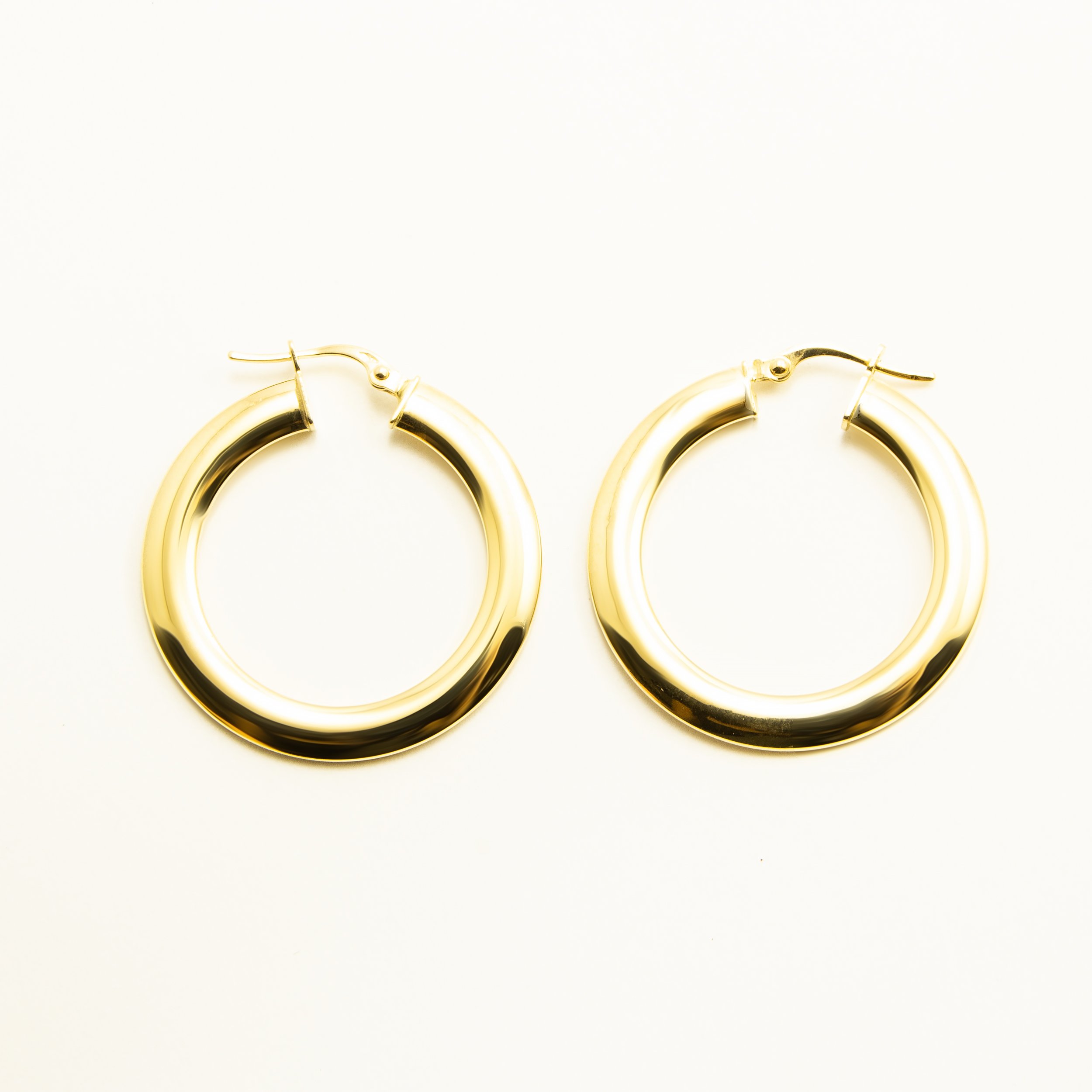Orecchini Cerchio Fascia Piatta in Oro18kt