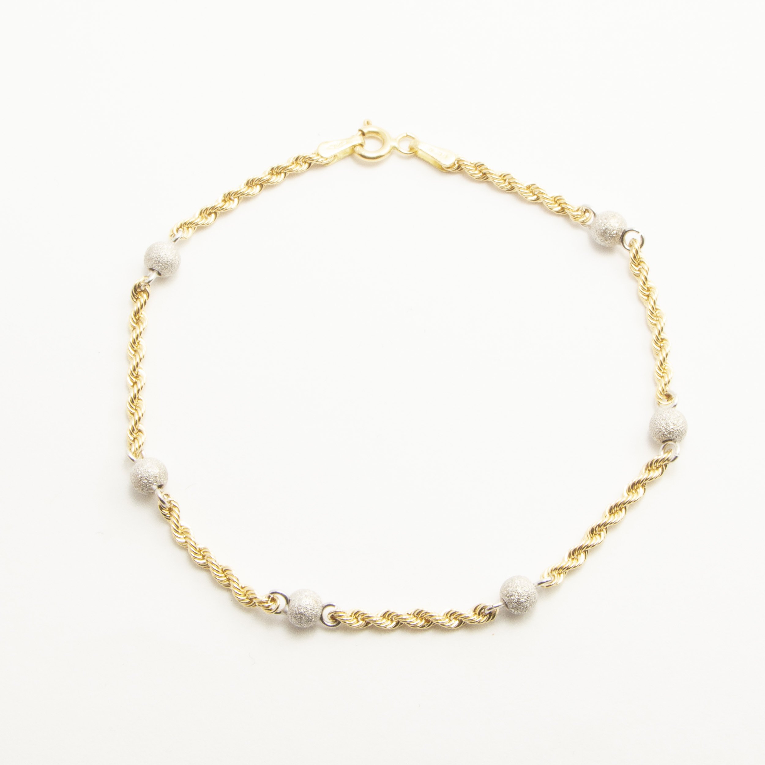 Bracciale Corda con Sfere Satinate Oro18Kt