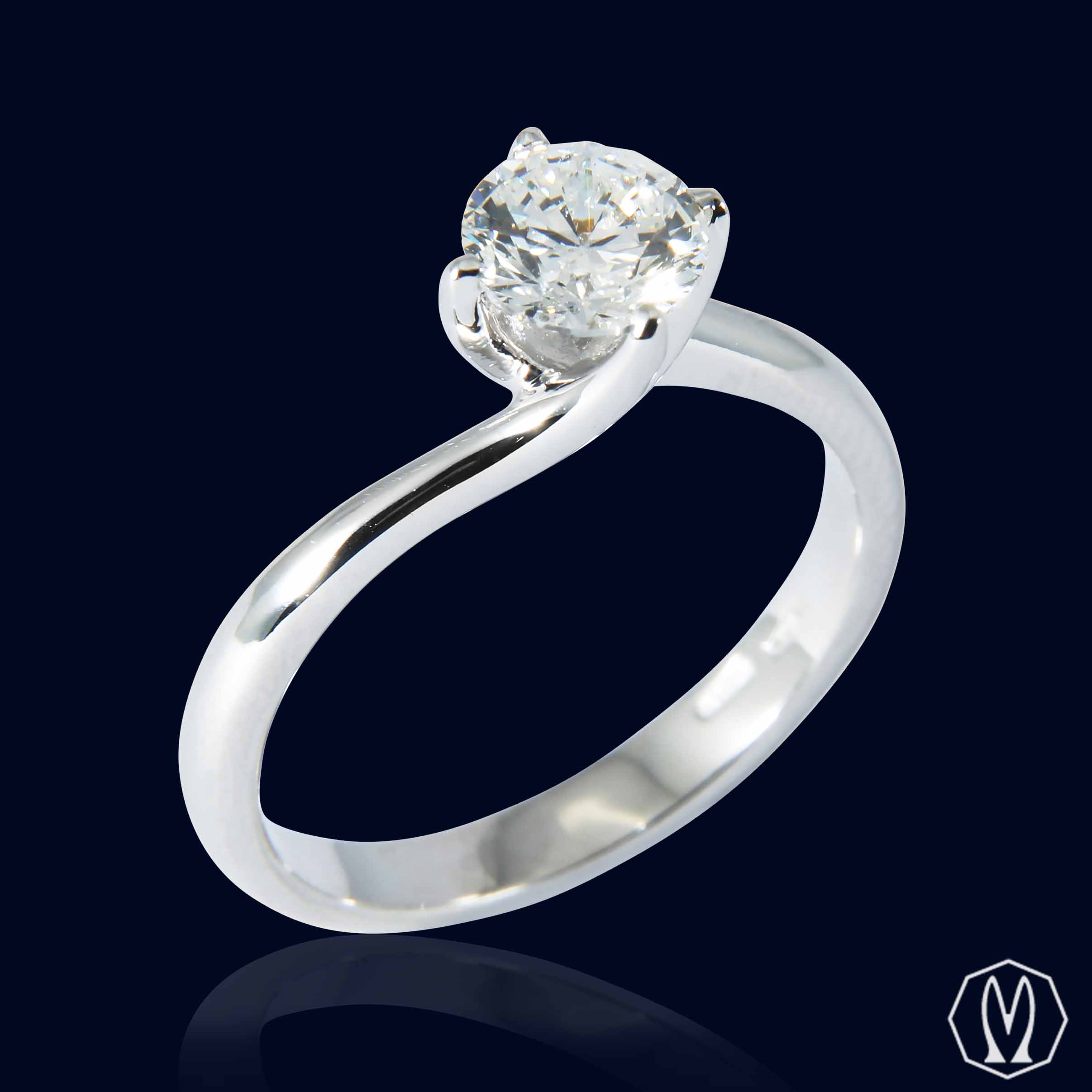 Solitario GIA Diamante ct 1,01 Oro 18kt