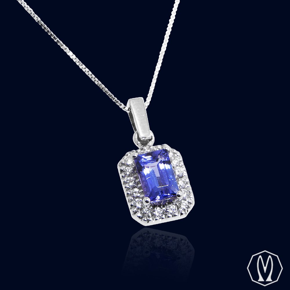 Girocollo Tanzanite e Diamanti Oro18kt