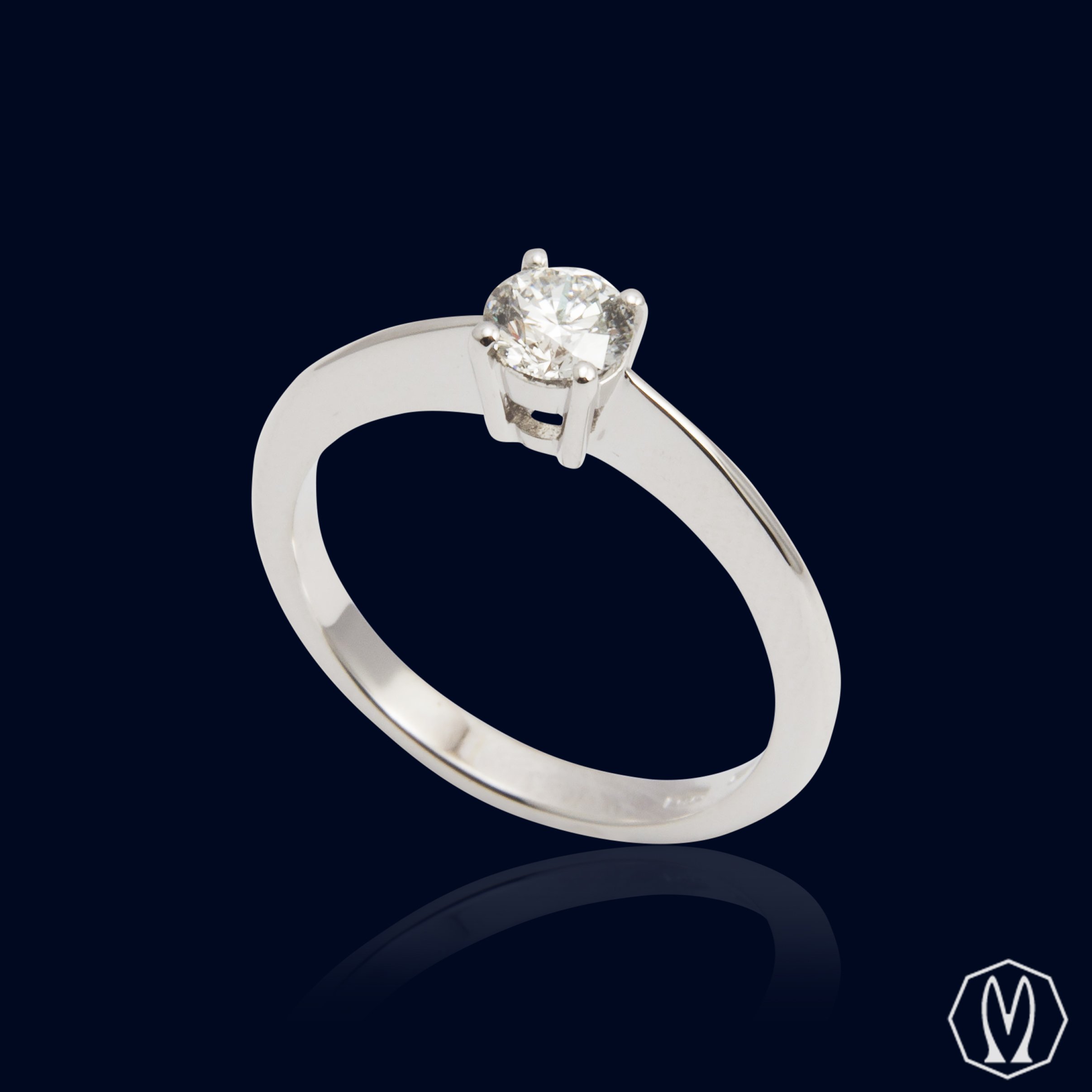 Solitario GIA Diamante ct 0,43 Oro 18kt