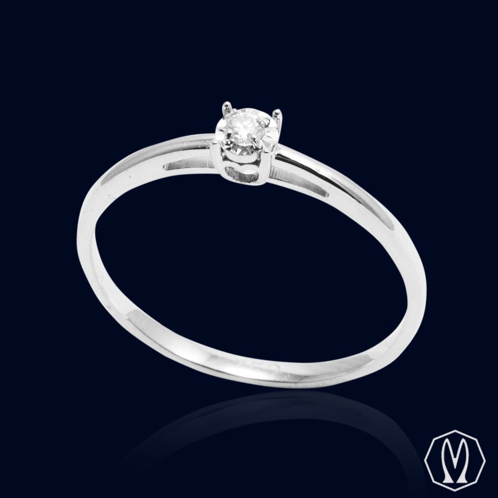 Solitario In Oro18kt e Diamante