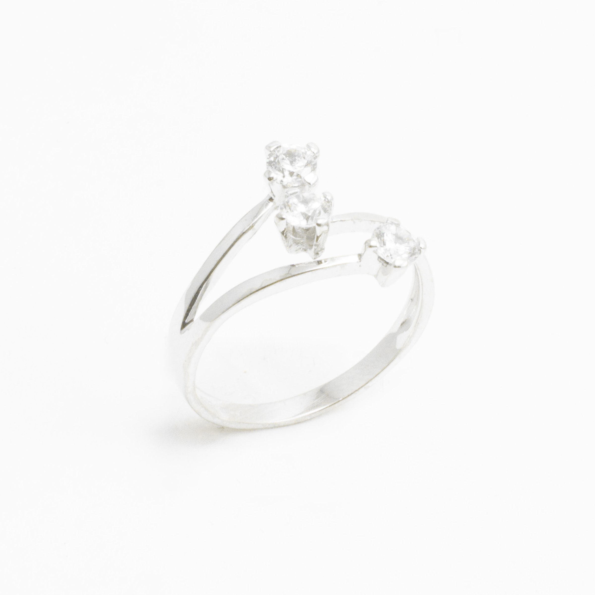 Anello Trilogy in Oro 18kt e Zirconi
