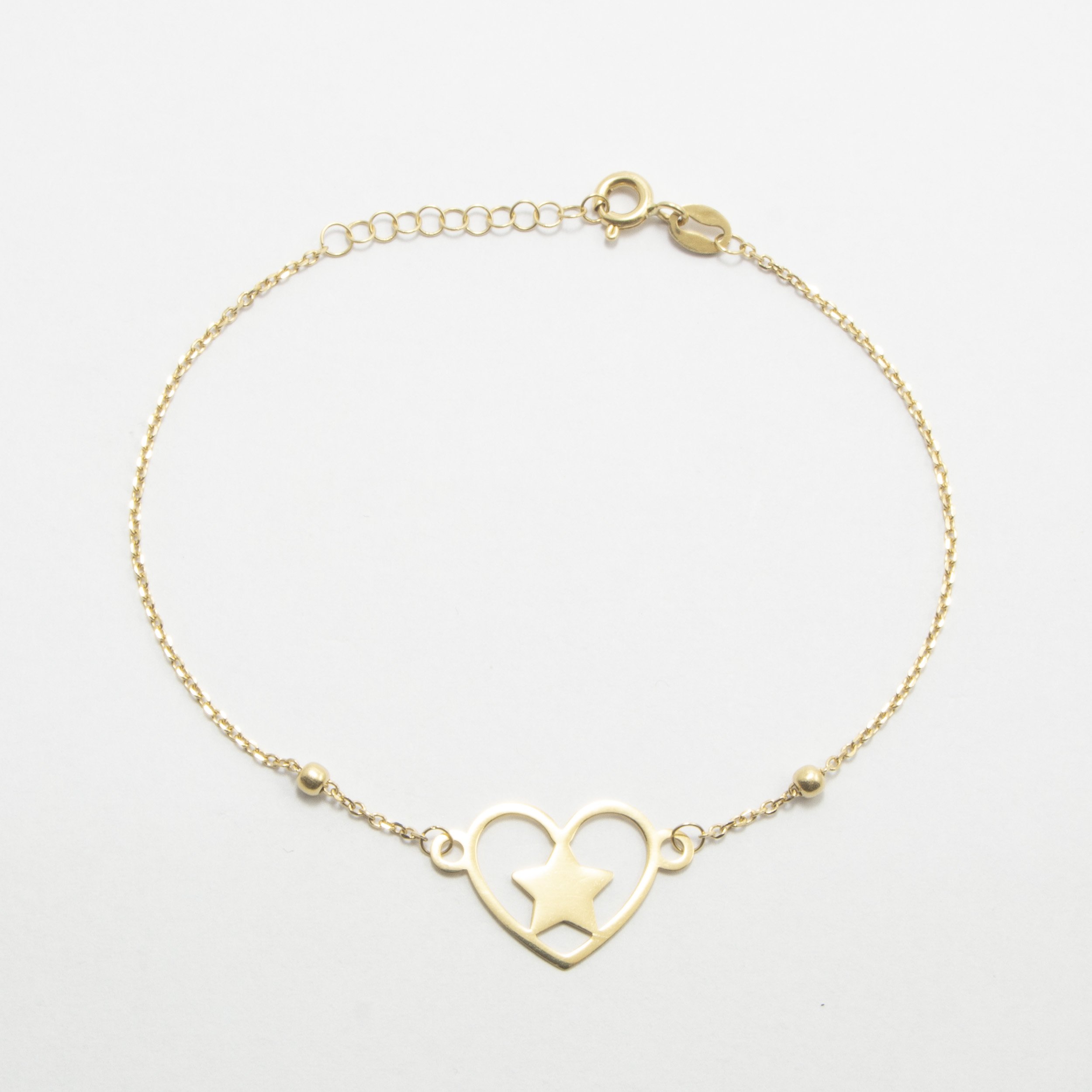 Bracciale Cuore e Stella in Oro18Kt