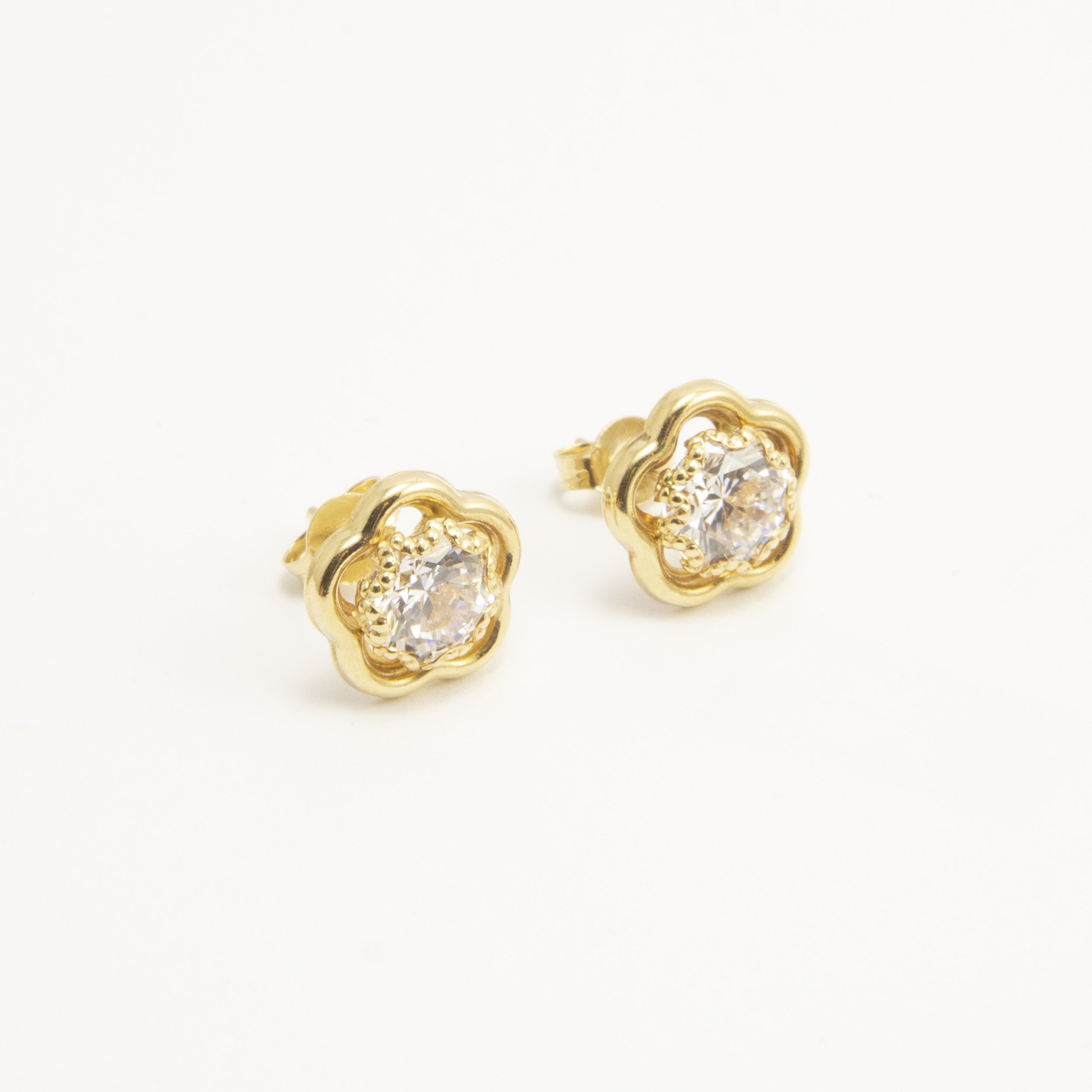 Orecchini Smerlati Oro18kt e Zirconi