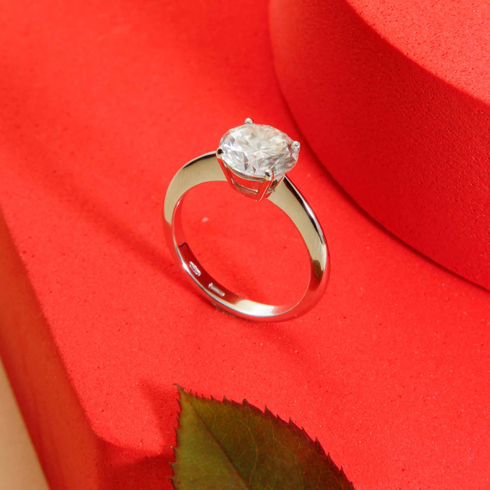 Solitario Moissanite ct 3 Oro 18kt