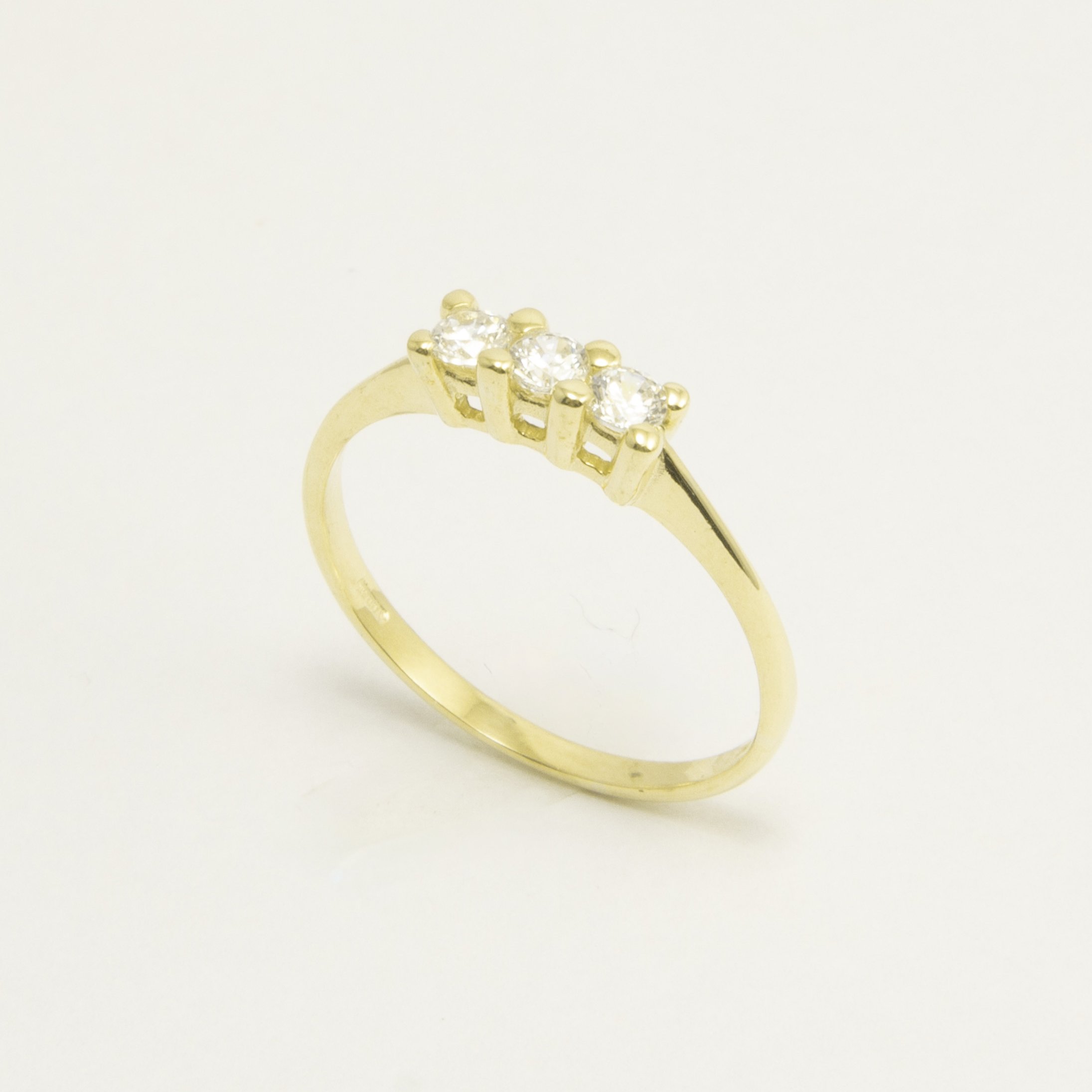 Anello Trilogy in Oro 9 kt e Zirconi