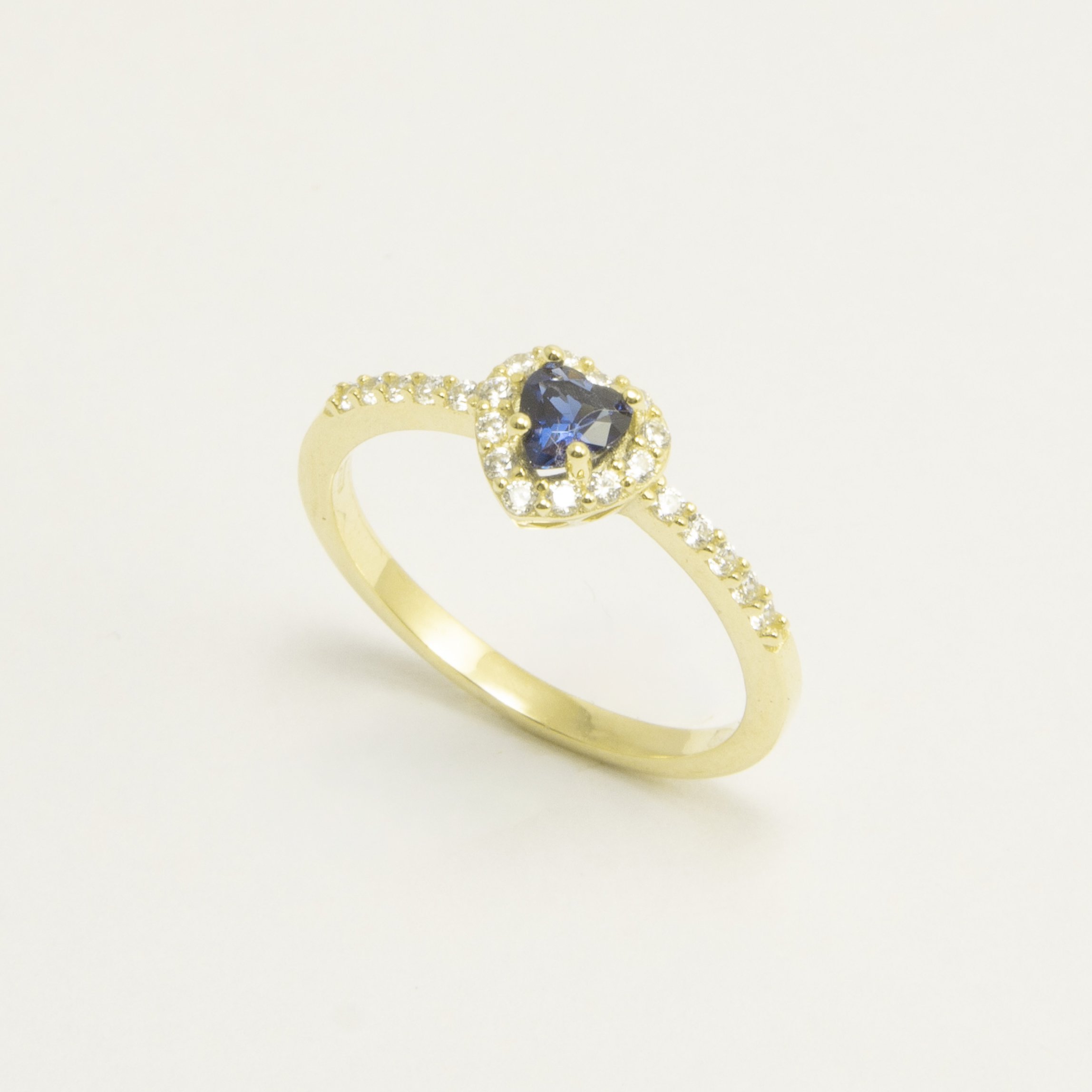 Anello Cuore in Oro 9 kt e Zirconi