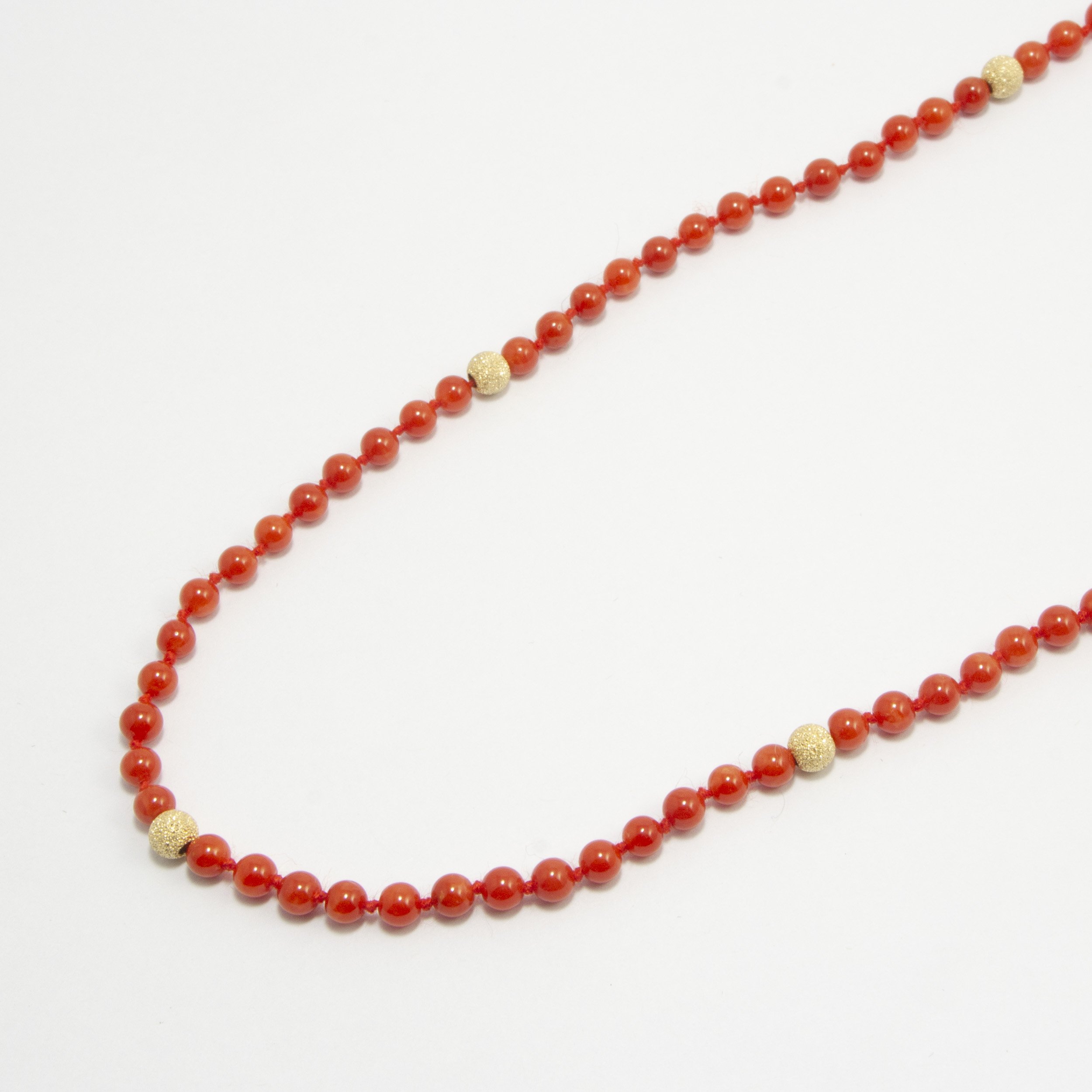 Collana a Sfere Corallo Mediterraneo e Oro18kt