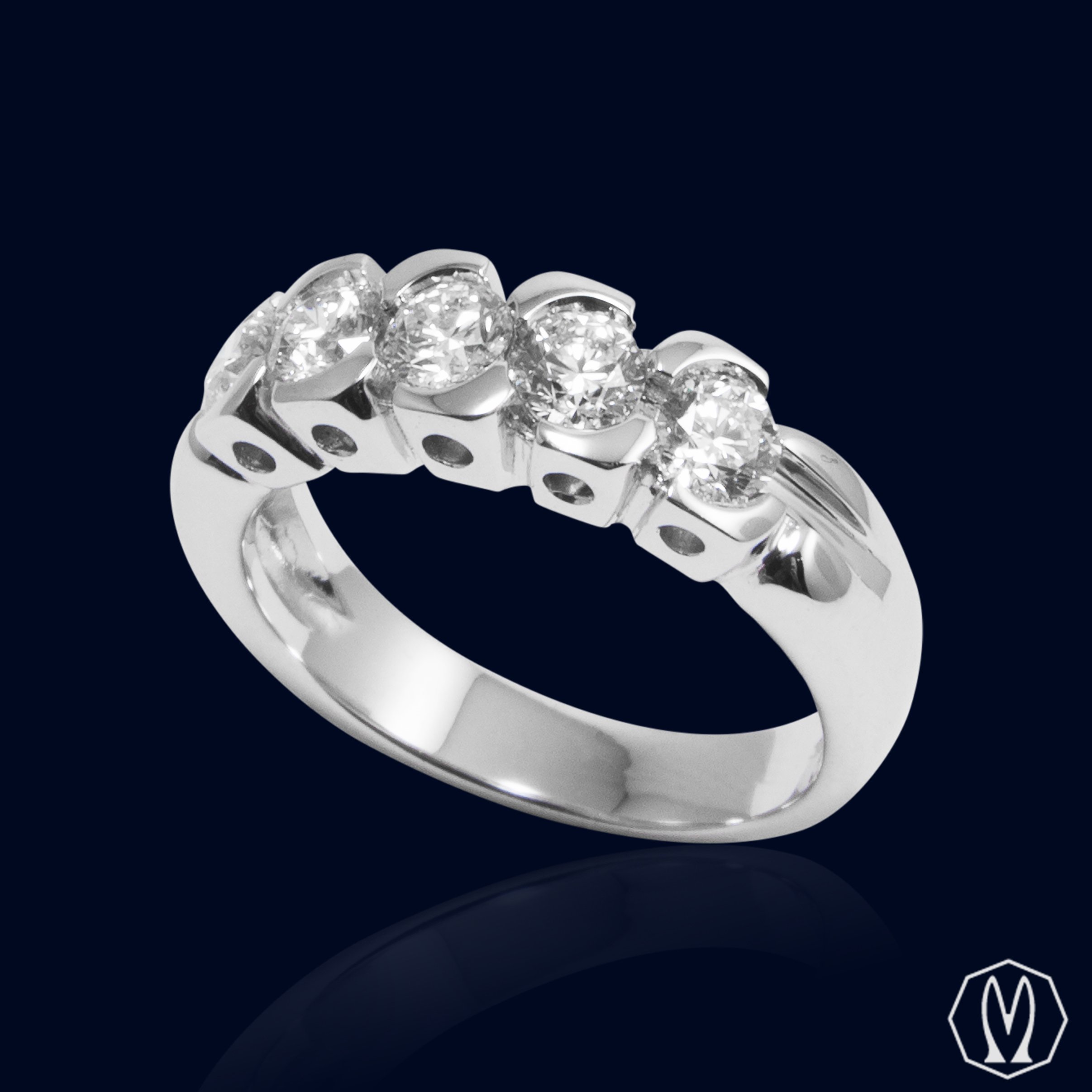 Riviera Smerlata Diamanti ct 1.18 Oro18kt