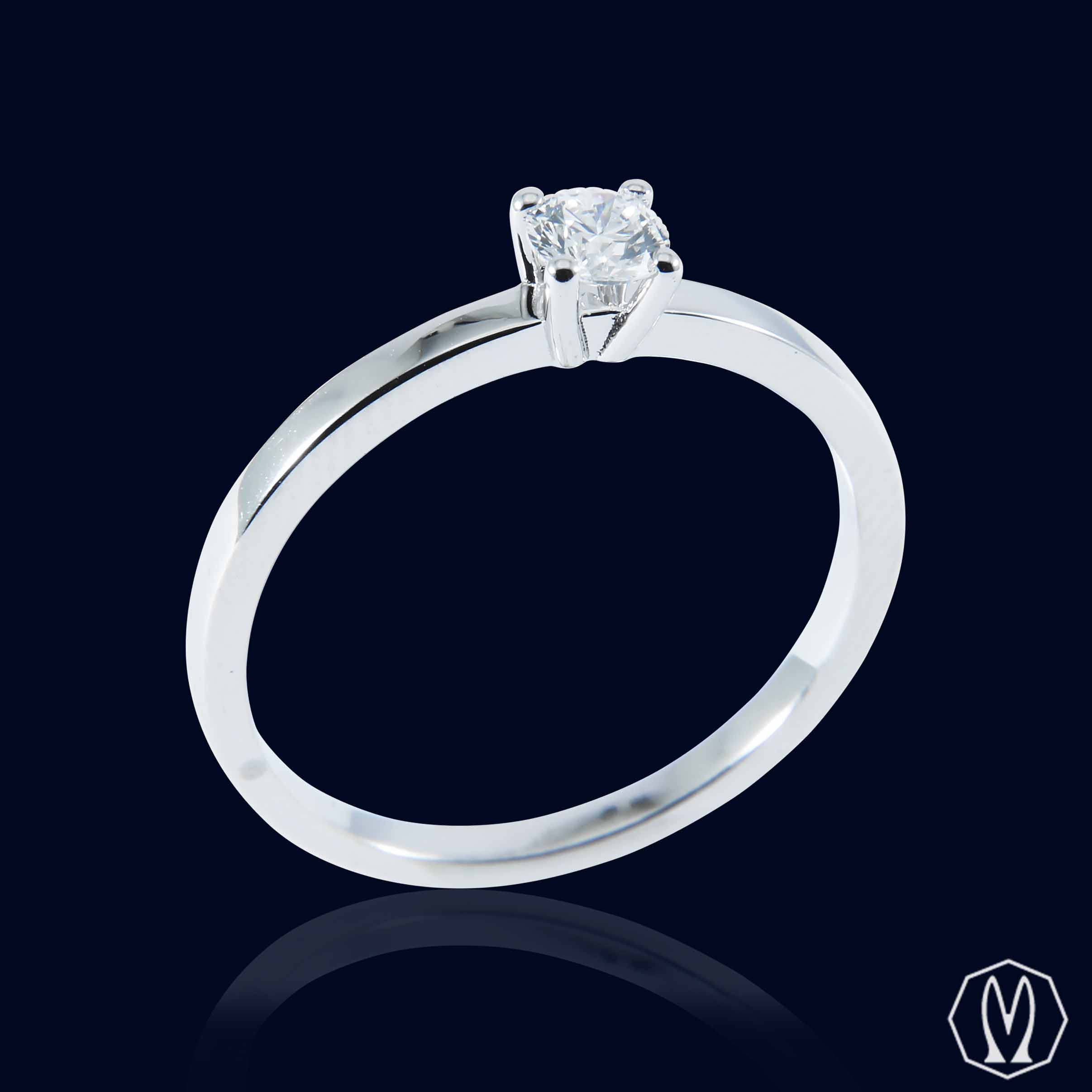 Solitario Diamante ct 0,28 Oro18kt