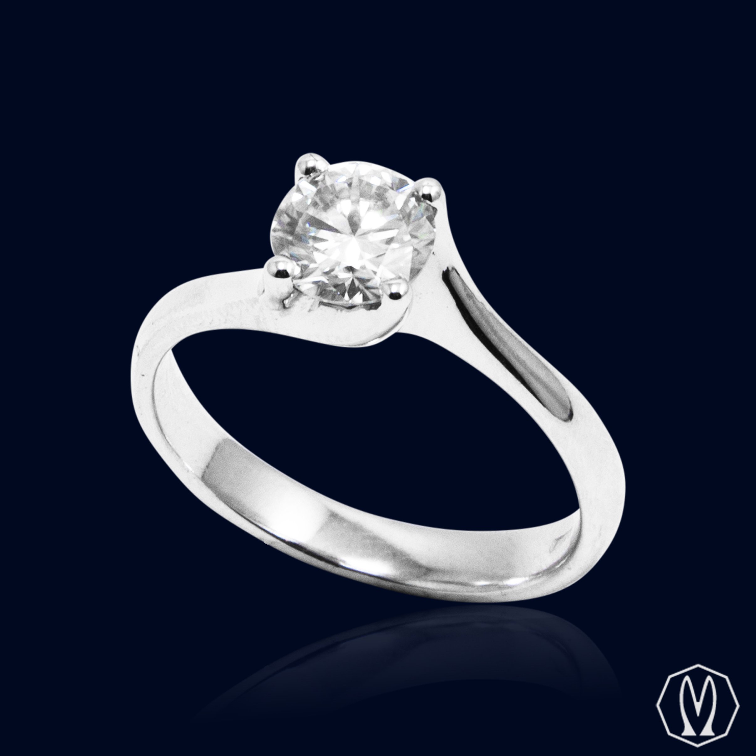 Solitario Diamante GIA Ct 1,01 Oro18kt