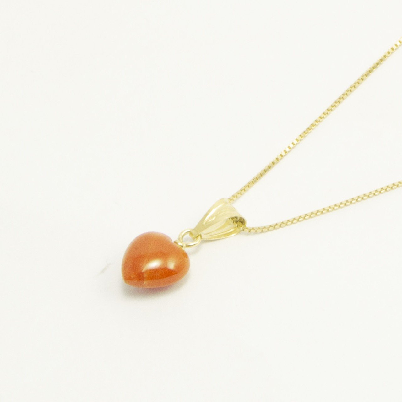 Ciondolo Cuore in Corallo e Oro18kt