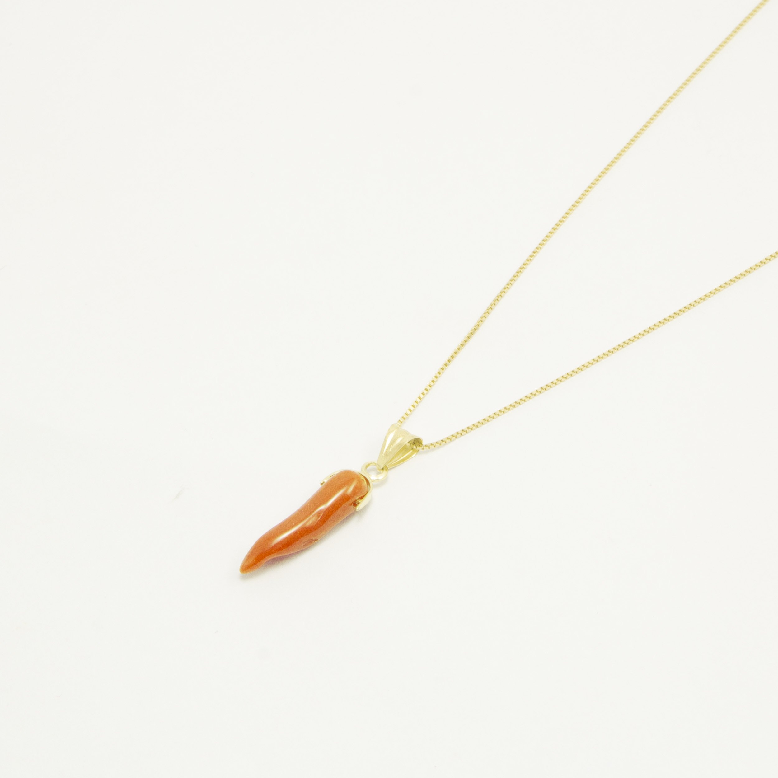 Ciondolo Cornetto Corallo Naturale Oro18kt