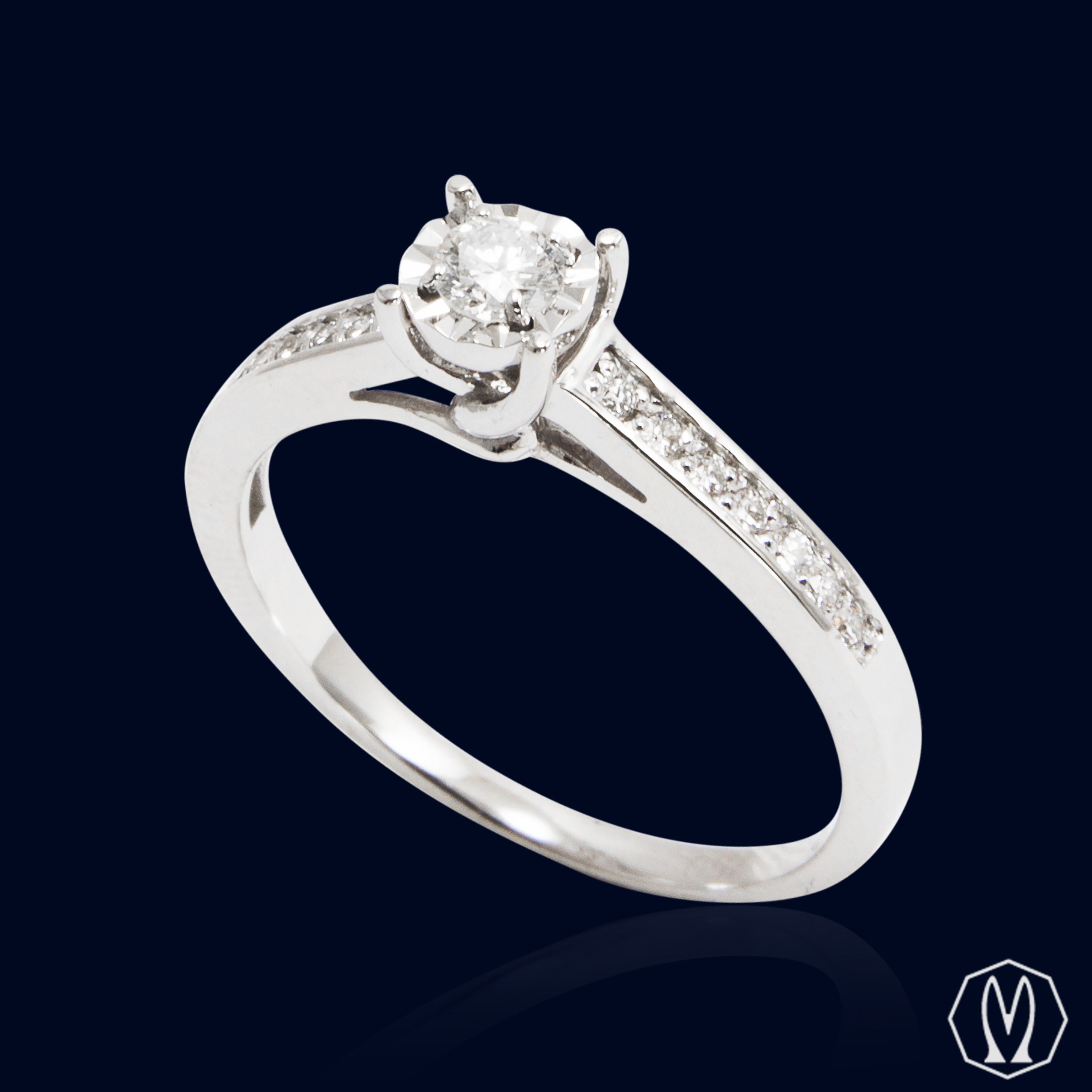 Anello Solitario Diamante Oro18kt