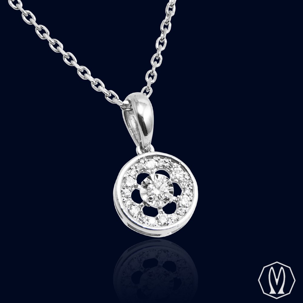 Girocollo Pendente in Diamanti Oro18kt