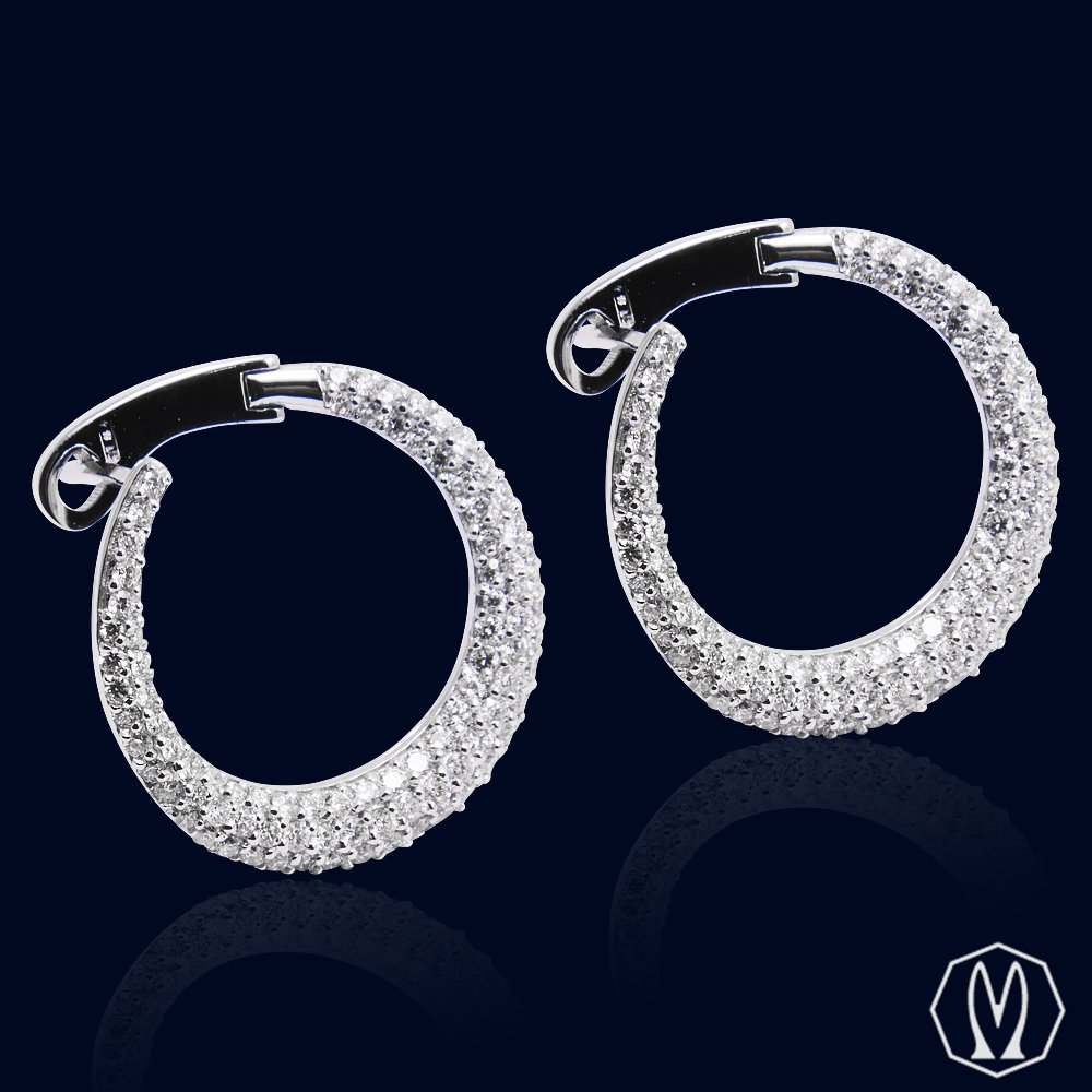 Orecchini Cerchio Pavé Diamanti Oro18kt