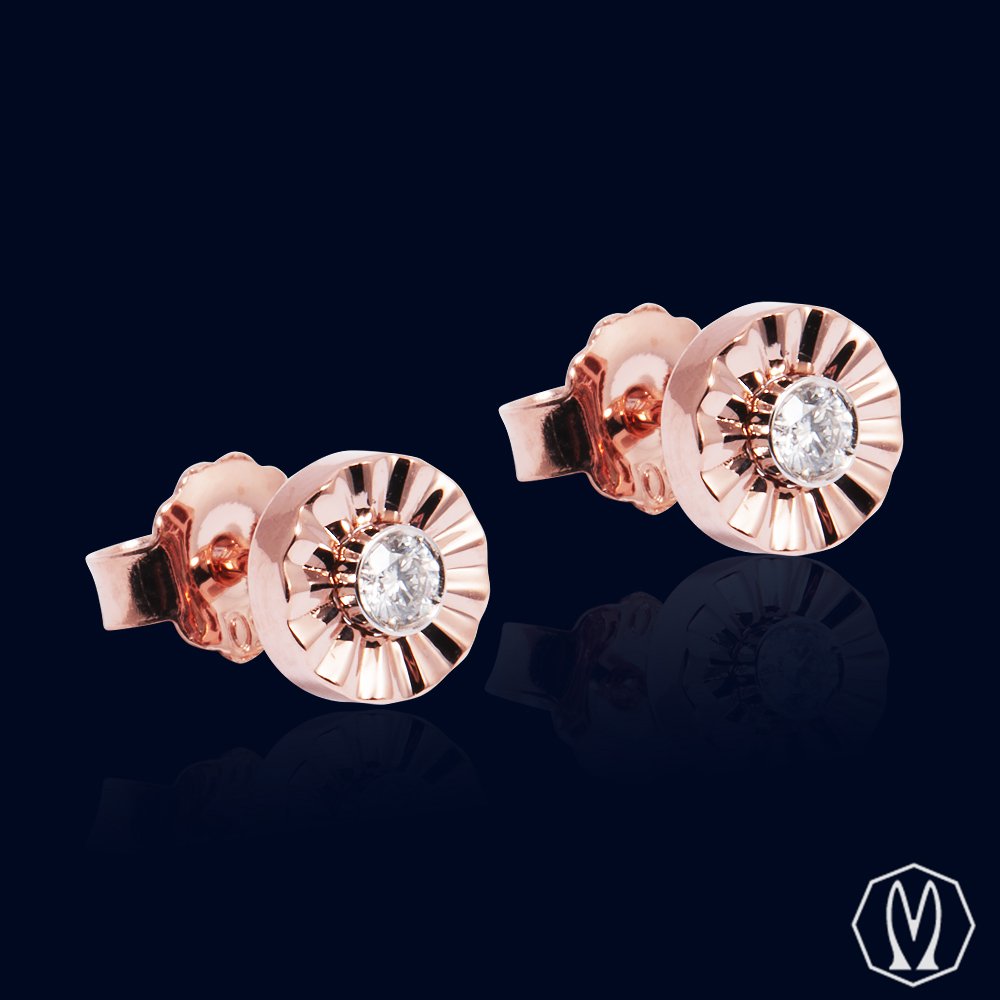 Orecchini In Oro Rosa 18kt e Diamanti