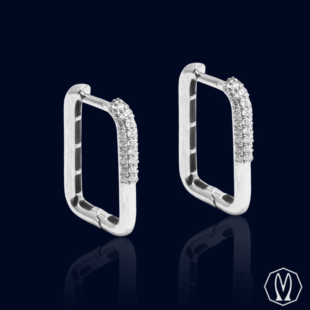 Orecchini Linea Stondata in Diamanti Oro18Kt