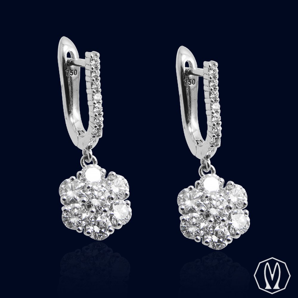 Orecchini Fiore in Diamanti Oro18kt