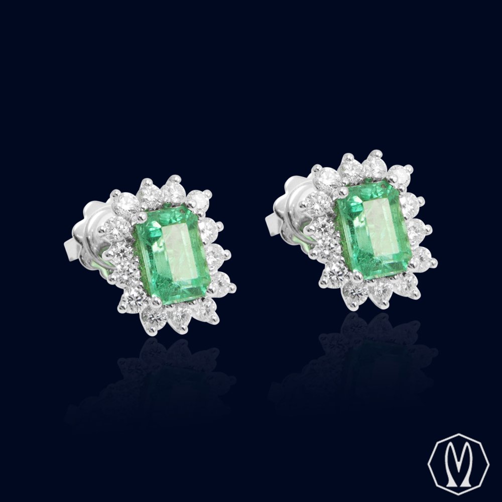 Orecchini Smeraldi e Diamanti Oro18kt