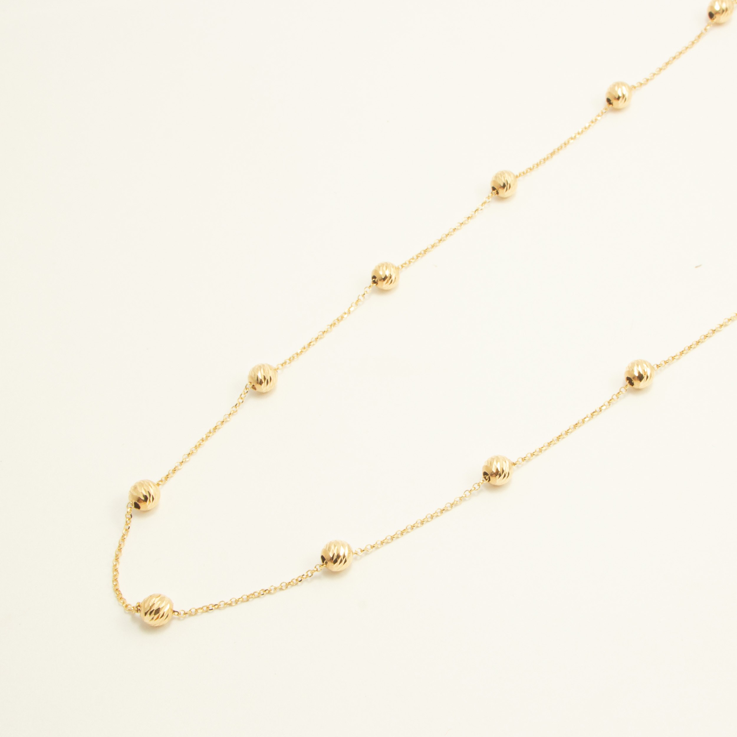 Girocollo Sfere Diamantate In Oro 18kt