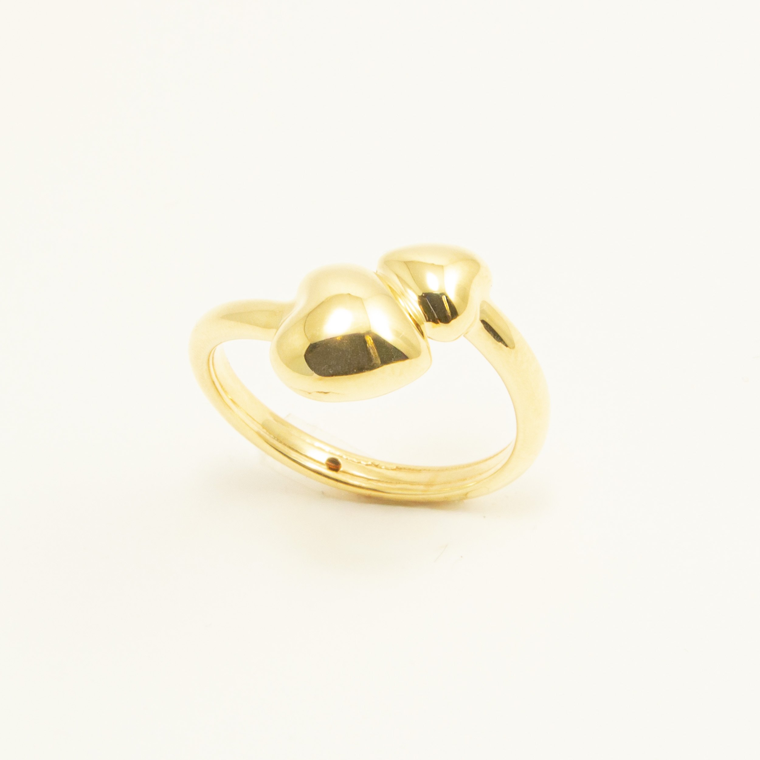 Anello Doppio Cuore in Oro 18kt